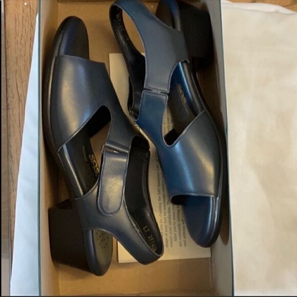 SAS SUNTIMER BLUE LEATHER SANDALS.  NEW - Picture 4 of 7